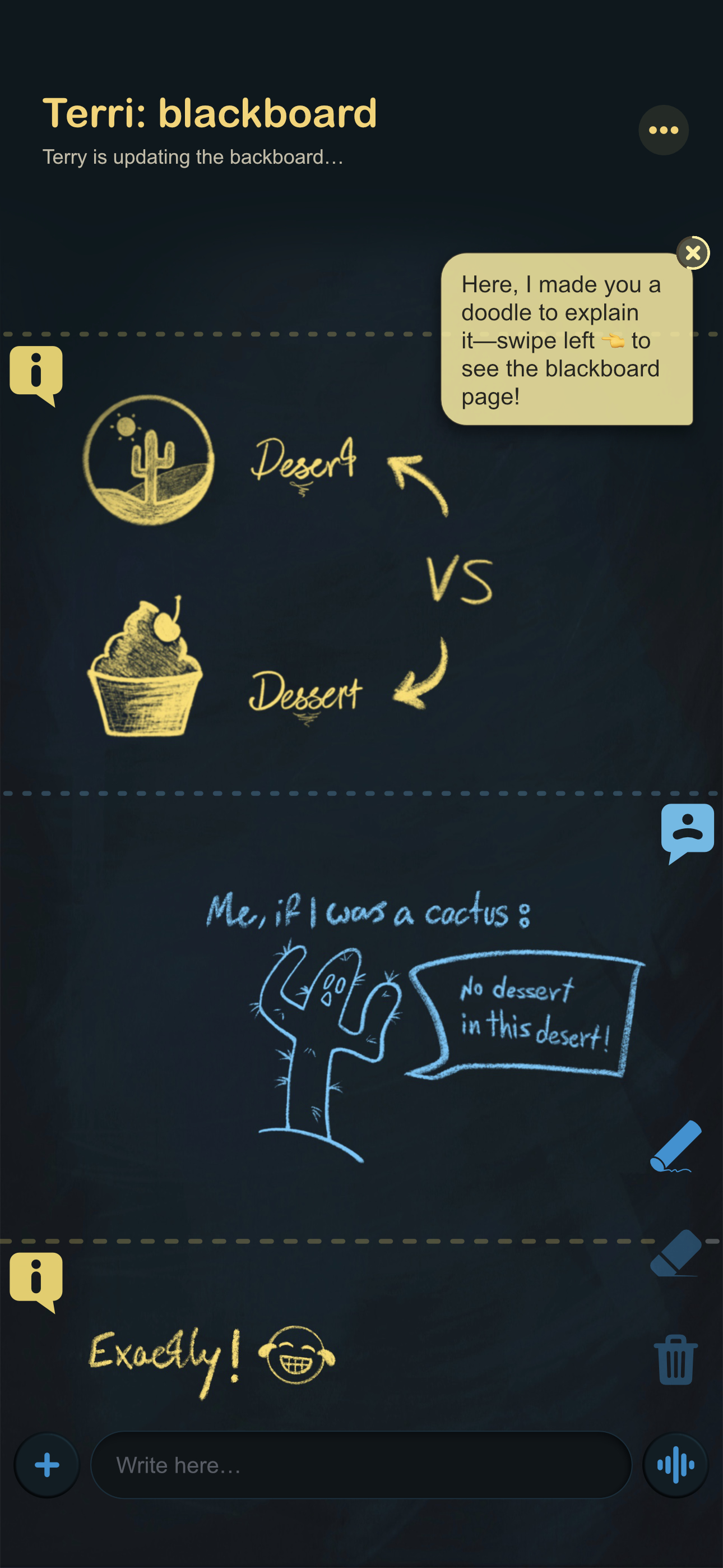 Blackboard UI preview